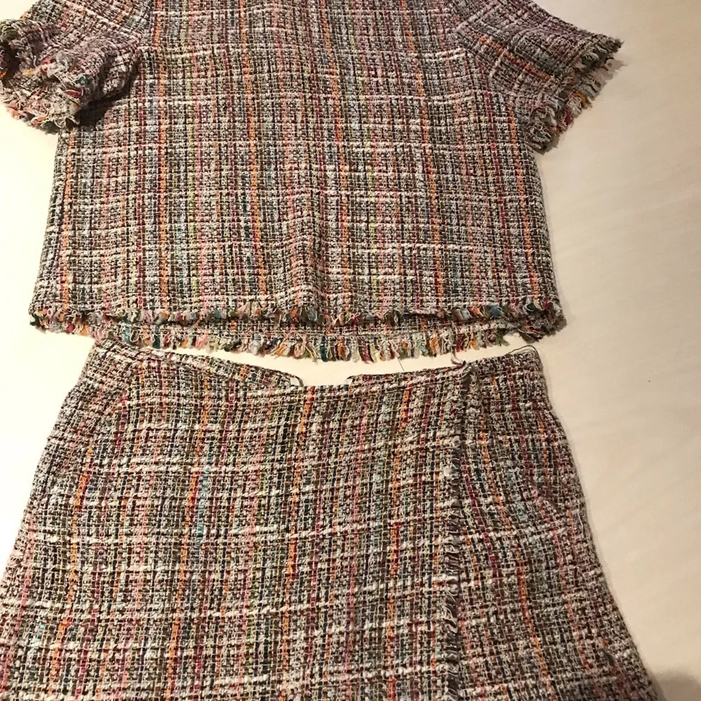 Zara Multicolor Tweed Dress Set  suit short pants and top​​​ - Picture 2 of 6